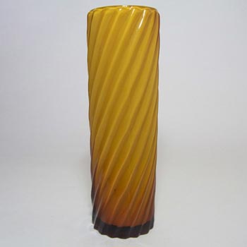 Stunning 1970's Retro Amber Cased Glass Vase