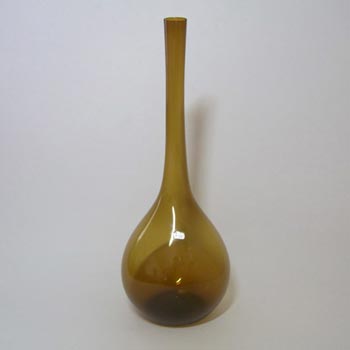 Aseda Large Swedish Amber Glass Bottle Vase - Labelled