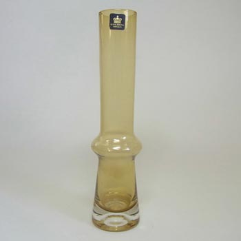 Aseda Swedish Amber Glass Vase by Bo Borgstrom Labelled