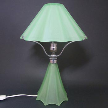 Bagley #934 Art Deco Uranium Green Glass Lamp