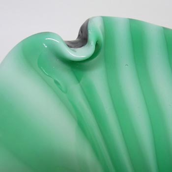 Murano Biomorphic Cased Green Glass Sculpture Bowl