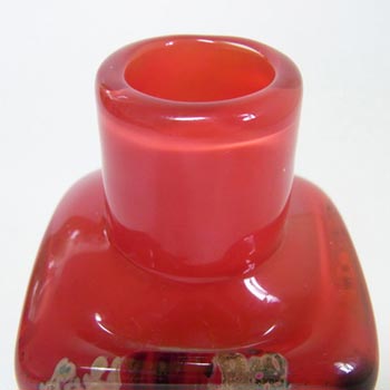 Altier Beránek #9401/12 Czech Red Glass Vase, Signed & Labelled