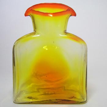 Blenko American Orange + Yellow Glass 'Water Bottle' Vase