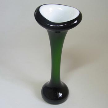 Scandinavian Style Green + White Glass Jack In The Pulpit / Bone Vase