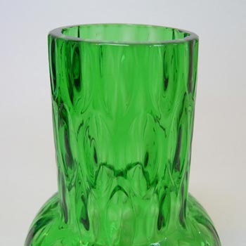 Borske Sklo 1950's Green Glass Optical 'Olives' Vase