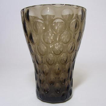 Borske Sklo 1950's Smoky Glass Optical 'Olives' Vase