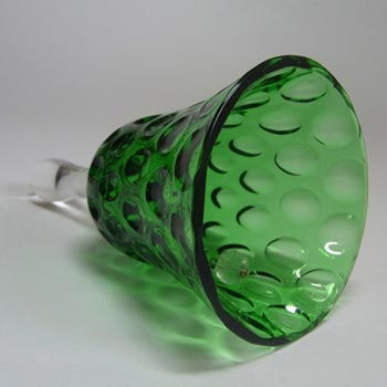 Borske Sklo 1950's Green Glass Optical 'Olives' Bell