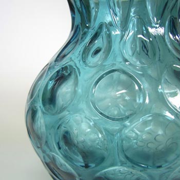 Borske Sklo 1950's Blue Glass Optical 'Olives' Vase
