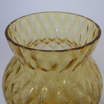 Borske Sklo 1950's Amber Glass Optical 'Caro' Vase