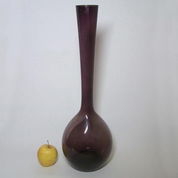 Large Scandinavian/Swedish 1950's/60's Purple Glass Bottle Vase