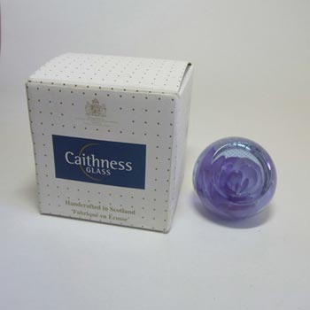 Caithness Glass "Lavendar" Paperweight - Signed + Boxed