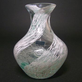 Caithness #4158 Turquoise & White Glass 'Rondo' Posy Vase