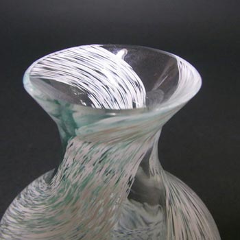 Caithness British Turquoise + White Speckled Glass Vase