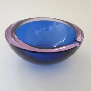 Cenedese Murano Signed Neodymium / Alexandrite Glass Geode Bowl