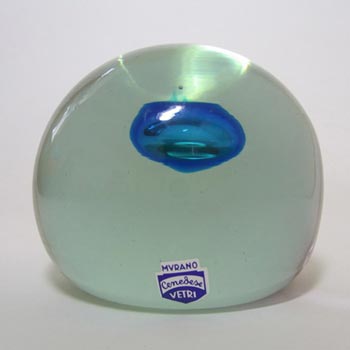 Cenedese Murano Labelled Neodymium / Alexandrite Glass Paperweight