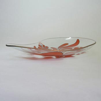 Chance Bros Orange Glass Canterbury Plate/Dish 1971