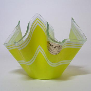 Chance Brothers Yellow Glass \'Bandel-2\' Handkerchief Vase