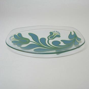 Chance Bros Turquoise Glass Canterbury Plate/Dish 1971