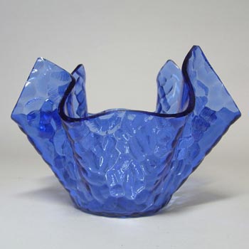 Chance Brothers Blue Glass 'Small Arctic' Handkerchief Vase