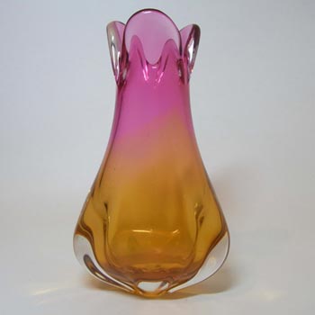 Chřibská Organic Czech Pink & Orange Glass Vase