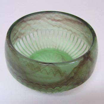 Davidson #10/1910 Art Deco Topaz-Briar Cloud Glass Bowl