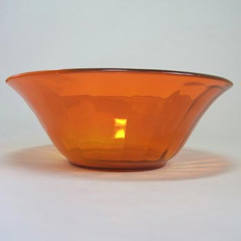 Davidson #732 1930's Art Deco Orange Cloud Glass Bowl