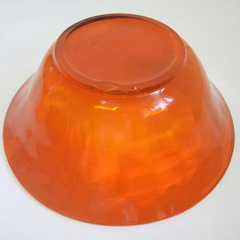 Davidson #732 1930's Art Deco Orange Cloud Glass Bowl