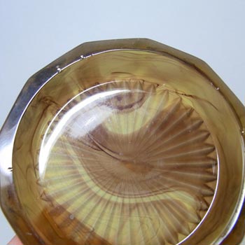 Davidson #8283 Art Deco Amber Cloud Glass Trinket Set