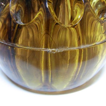Davidson #S/696D Art Deco Amber Cloud Glass Flower Bowl Set