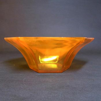 Davidson #24M Art Deco Orange Cloud Glass Bowl