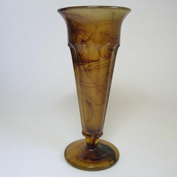 Davidson #50 Art Deco 1930\'s Amber Cloud Glass Vase