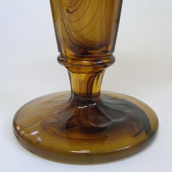 Davidson #50 Art Deco 1930's Amber Cloud Glass Vase