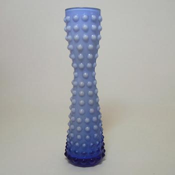 Tajima Japanese 1970's Retro Blue Cased Glass Knobbly Vase