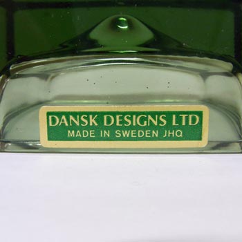 Dansk Swedish Green Glass Ring Holder or Paperweight - Labelled + Boxed