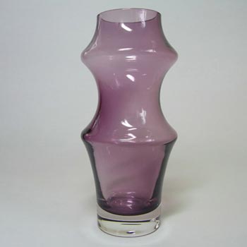 Dartington Hooped Purple Cased Glass Vase