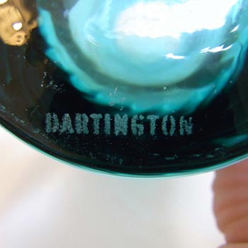 Dartington #FT402 Frank Thrower Turquoise Glass 'Flare' Vase