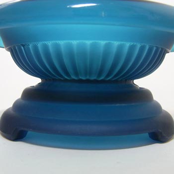 Davidson Art Deco 1930's Frosted Blue Glass Bowl 1910SD