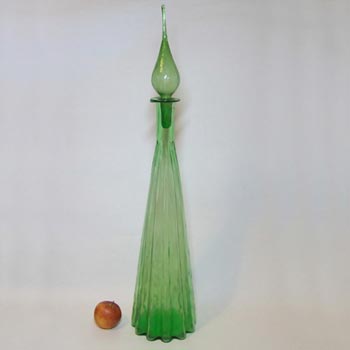 Empoli Huge Italian Green Glass Decorative 'Genie' Bottle