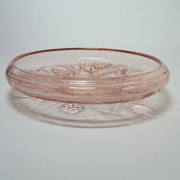 Jobling #5000 1930's Pink Art Deco Glass Fircone Bowl
