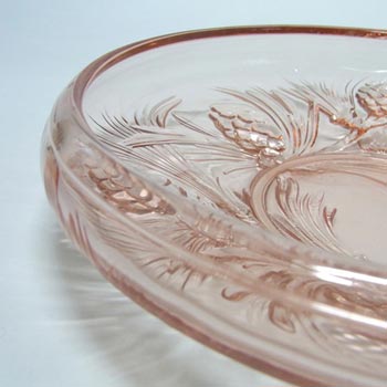 Jobling #5000 1930's Pink Art Deco Glass Fircone Bowl