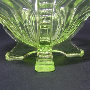 Sowerby Art Deco 1930's Uranium Green Glass Posy Bowl