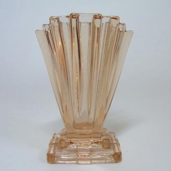 Bagley #334 Art Deco 4" Vintage Pink Glass 'Grantham' Vase