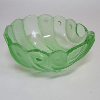 Stölzle #19510 Czech Art Deco 1930's Green Glass Bowl