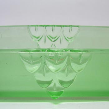 Stölzle Czech Art Deco 1930's Green Glass Posy Bowl
