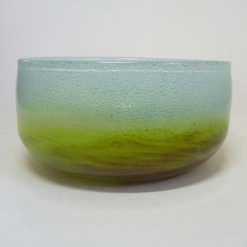 Ekenas Blue + Green Glass Bowl - Signed John-Orwar Lake
