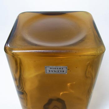 Ekenas Swedish/Scandinavian Amber Glass Schnapps Bottle