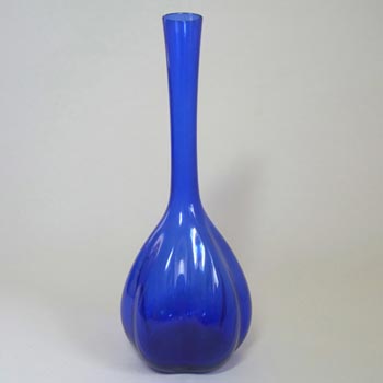 Elme Scandinavian Blue Uncased Glass "Melon-Form" Vase