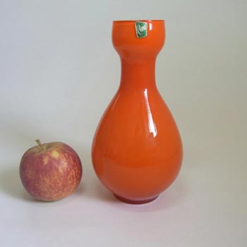 Elme Scandinavian Orange Cased Glass Vase - Labelled