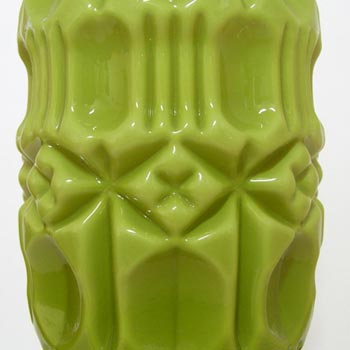 Empoli Large Italian Olive Green Mold Blown Glass Vase
