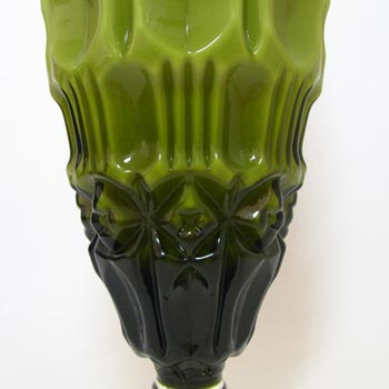 Empoli Large Italian Olive Green Mold Blown Glass Vase
